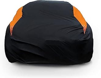 MORNYRAY Waterproof Car Cover All Weather Snowproof UV Protection Windproof Outdoor Full car Cover, Universal Fit for Sedan (Orange, A0-Fit Sedan Length(Up to 153 inch)